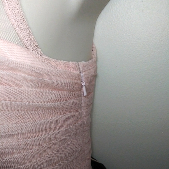 Vera Wang White Label Cameo Pink & Black Tulle Draped Special Occasion Dress - Picture 9 of 15